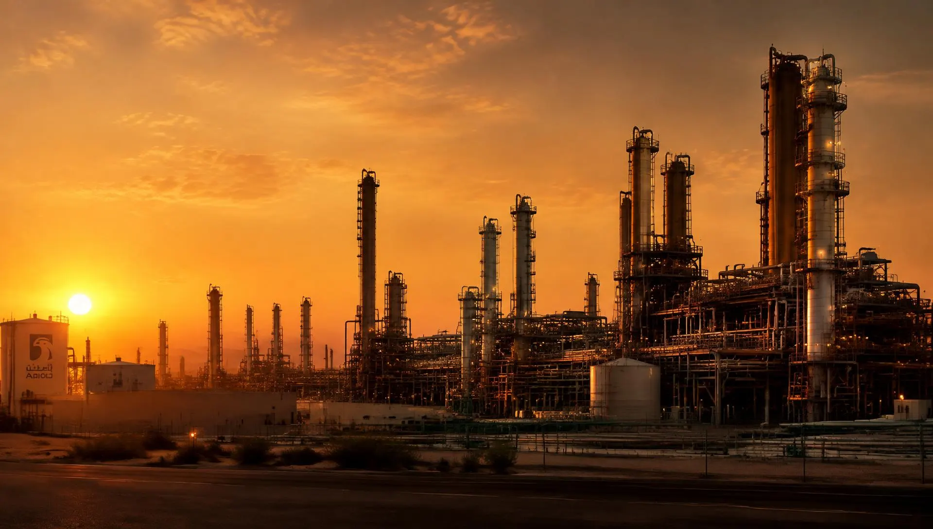 Refinery at golden hour